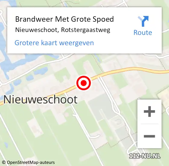 Locatie op kaart van de 112 melding: Brandweer Met Grote Spoed Naar Nieuweschoot, Rotstergaastweg op 14 juni 2014 18:37