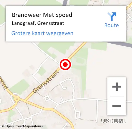 Locatie op kaart van de 112 melding: Brandweer Met Spoed Naar Landgraaf, Grensstraat op 29 juni 2021 18:07