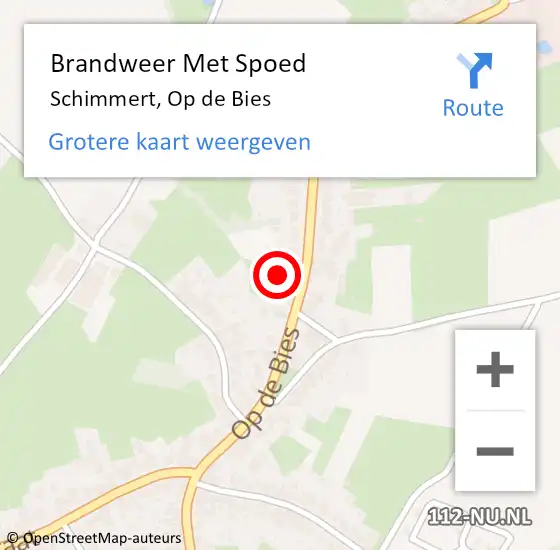 Locatie op kaart van de 112 melding: Brandweer Met Spoed Naar Schimmert, Op de Bies op 29 juni 2021 19:50