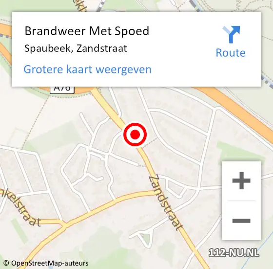 Locatie op kaart van de 112 melding: Brandweer Met Spoed Naar Spaubeek, Zandstraat op 29 juni 2021 20:04