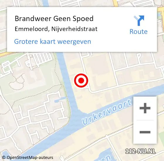 Locatie op kaart van de 112 melding: Brandweer Geen Spoed Naar Emmeloord, Nijverheidstraat op 29 juni 2021 21:10