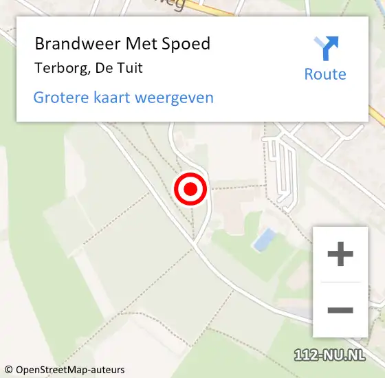 Locatie op kaart van de 112 melding: Brandweer Met Spoed Naar Terborg, De Tuit op 29 juni 2021 21:30