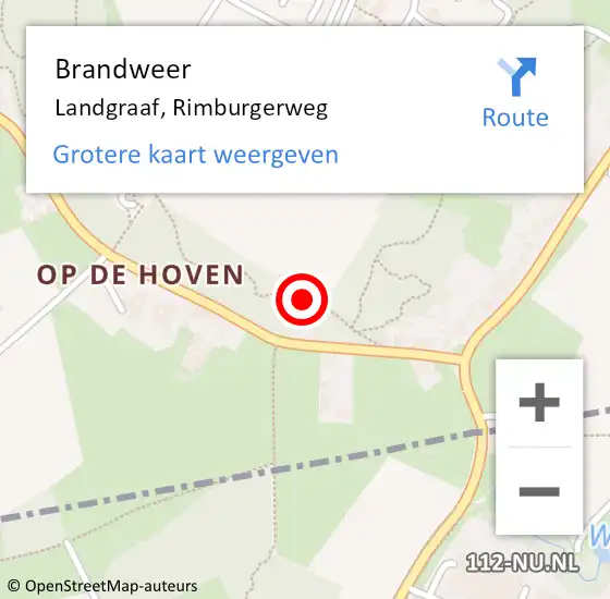 Locatie op kaart van de 112 melding: Brandweer Landgraaf, Rimburgerweg op 30 juni 2021 00:25