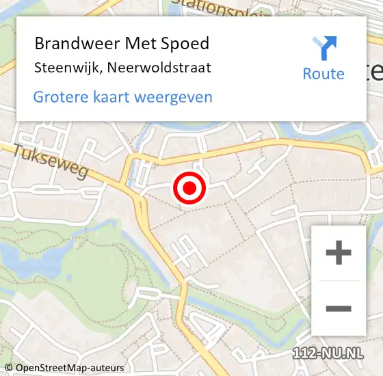 Locatie op kaart van de 112 melding: Brandweer Met Spoed Naar Steenwijk, Neerwoldstraat op 30 juni 2021 16:15