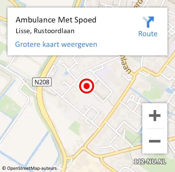 Locatie op kaart van de 112 melding: Ambulance Met Spoed Naar Lisse, Rustoordlaan op 30 juni 2021 16:47