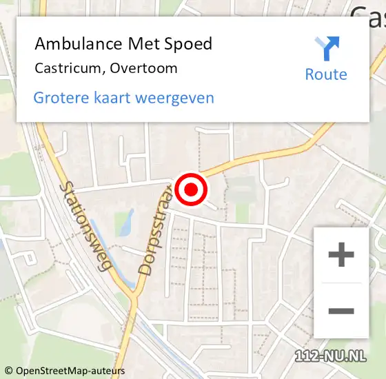 Locatie op kaart van de 112 melding: Ambulance Met Spoed Naar Castricum, Overtoom op 30 juni 2021 18:50
