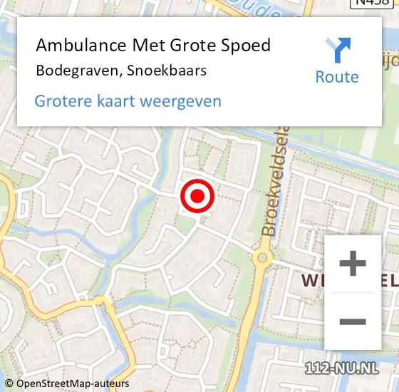 Locatie op kaart van de 112 melding: Ambulance Met Grote Spoed Naar Bodegraven, Snoekbaars op 1 juli 2021 01:24