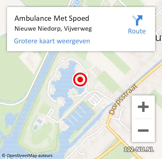 Locatie op kaart van de 112 melding: Ambulance Met Spoed Naar Nieuwe Niedorp, Vijverweg op 1 juli 2021 01:27
