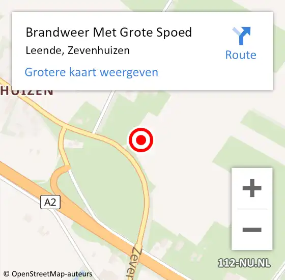 Locatie op kaart van de 112 melding: Brandweer Met Grote Spoed Naar Leende, Zevenhuizen op 1 juli 2021 16:53