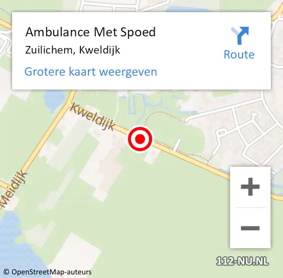 Locatie op kaart van de 112 melding: Ambulance Met Spoed Naar Zuilichem, Kweldijk op 1 juli 2021 21:02