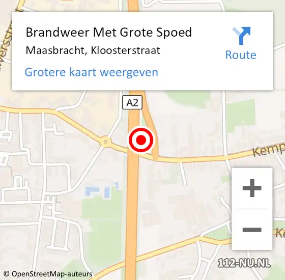 Locatie op kaart van de 112 melding: Brandweer Met Grote Spoed Naar Maasbracht, Kloosterstraat op 2 juli 2021 19:48
