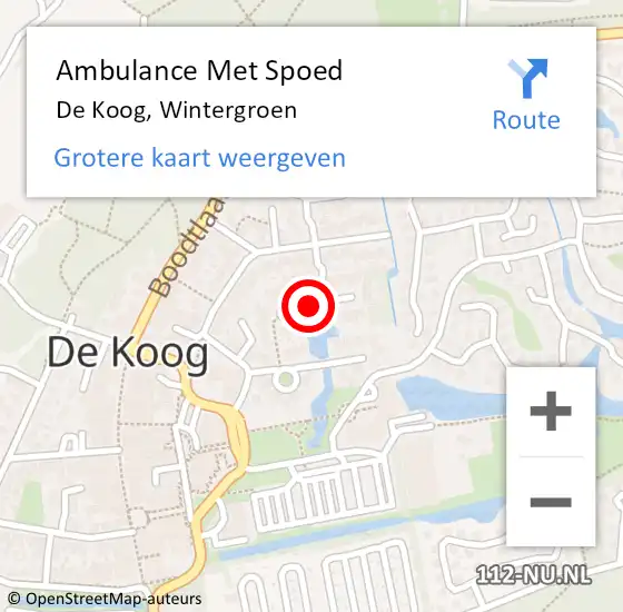 Locatie op kaart van de 112 melding: Ambulance Met Spoed Naar De Koog, Wintergroen op 3 juli 2021 06:08