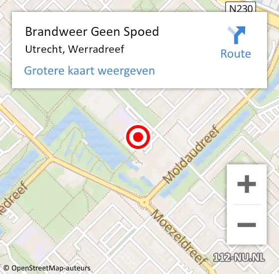 Locatie op kaart van de 112 melding: Brandweer Geen Spoed Naar Utrecht, Werradreef op 3 juli 2021 10:35