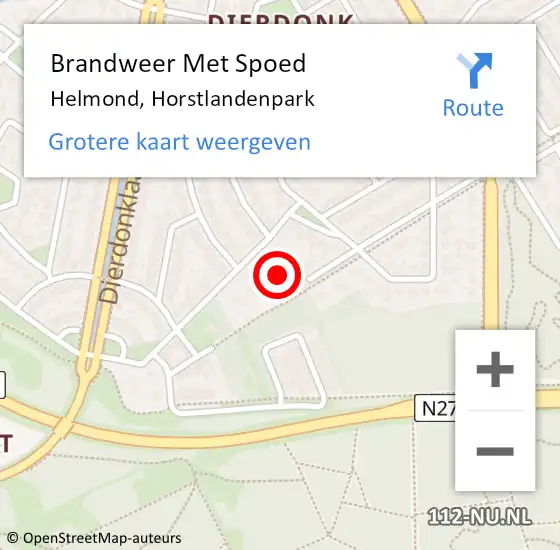 Locatie op kaart van de 112 melding: Brandweer Met Spoed Naar Helmond, Horstlandenpark op 3 juli 2021 10:59