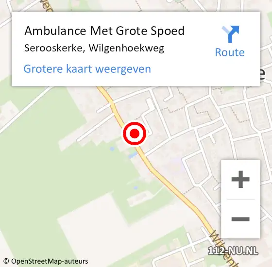 Locatie op kaart van de 112 melding: Ambulance Met Grote Spoed Naar Serooskerke, Wilgenhoekweg op 3 juli 2021 11:49