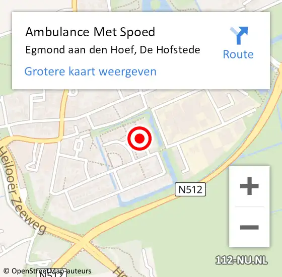 Locatie op kaart van de 112 melding: Ambulance Met Spoed Naar Egmond aan den Hoef, De Hofstede op 3 juli 2021 15:10