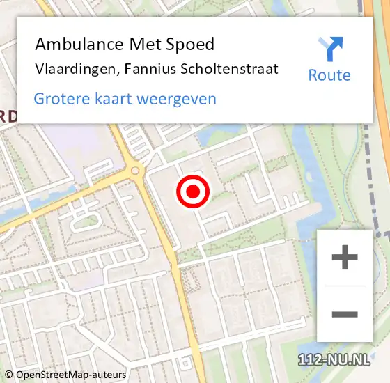 Locatie op kaart van de 112 melding: Ambulance Met Spoed Naar Vlaardingen, Fannius Scholtenstraat op 3 juli 2021 18:42