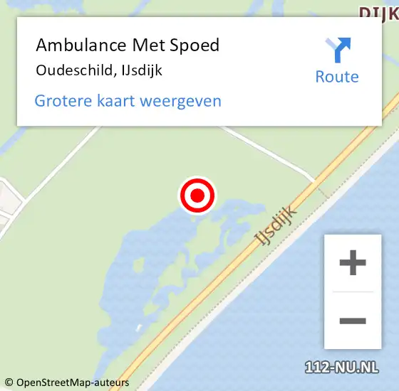 Locatie op kaart van de 112 melding: Ambulance Met Spoed Naar Oudeschild, IJsdijk op 3 juli 2021 22:01