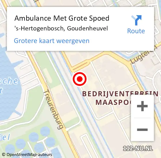 Locatie op kaart van de 112 melding: Ambulance Met Grote Spoed Naar 's-Hertogenbosch, Goudenheuvel op 4 juli 2021 05:20