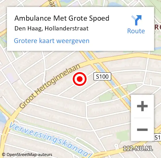 Locatie op kaart van de 112 melding: Ambulance Met Grote Spoed Naar Den Haag, Hollanderstraat op 4 juli 2021 05:51