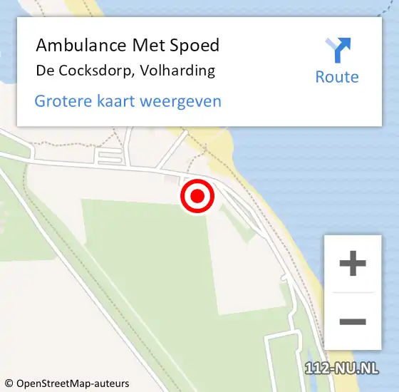 Locatie op kaart van de 112 melding: Ambulance Met Spoed Naar De Cocksdorp, Volharding op 4 juli 2021 12:34