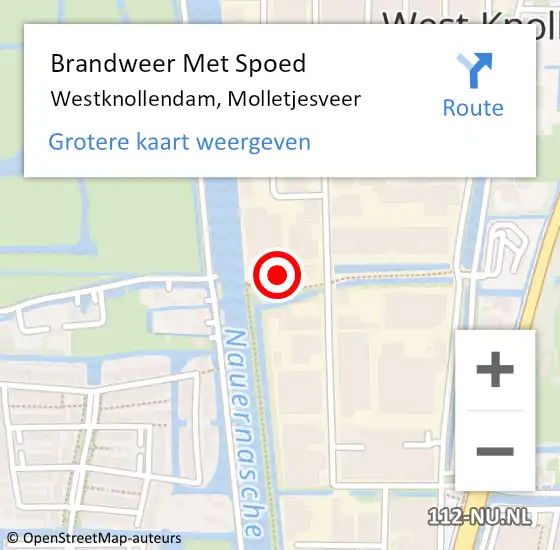 Locatie op kaart van de 112 melding: Brandweer Met Spoed Naar Westknollendam, Molletjesveer op 4 juli 2021 14:50