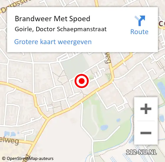Locatie op kaart van de 112 melding: Brandweer Met Spoed Naar Goirle, Doctor Schaepmanstraat op 4 juli 2021 18:08