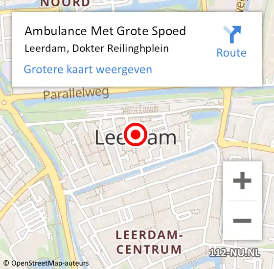 Locatie op kaart van de 112 melding: Ambulance Met Grote Spoed Naar Leerdam, Dokter Reilinghplein op 4 juli 2021 22:00