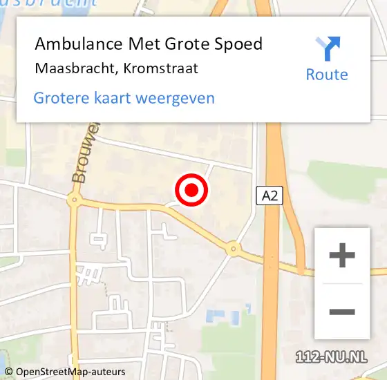 Locatie op kaart van de 112 melding: Ambulance Met Grote Spoed Naar Maasbracht, Kromstraat op 5 juli 2021 08:28