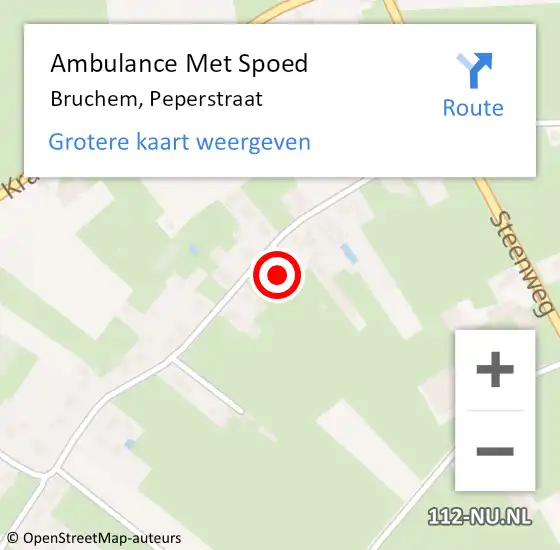 Locatie op kaart van de 112 melding: Ambulance Met Spoed Naar Bruchem, Peperstraat op 5 juli 2021 10:09