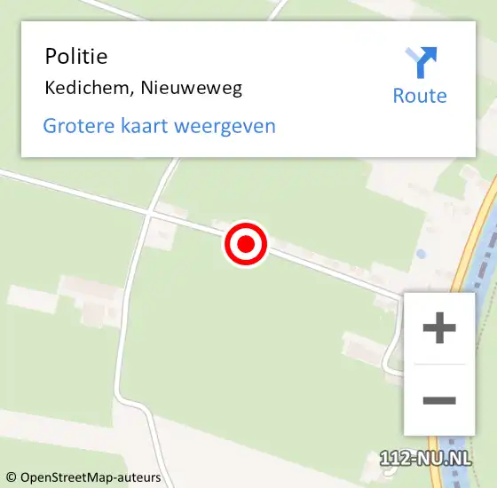 Locatie op kaart van de 112 melding: Politie Kedichem, Nieuweweg op 5 juli 2021 14:17