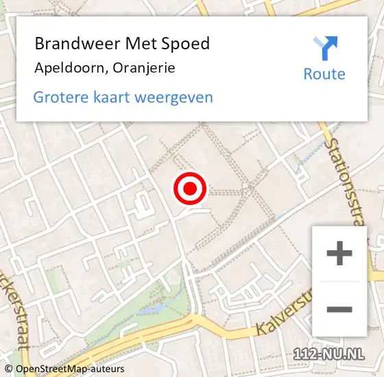 Locatie op kaart van de 112 melding: Brandweer Met Spoed Naar Apeldoorn, Oranjerie op 5 juli 2021 15:53