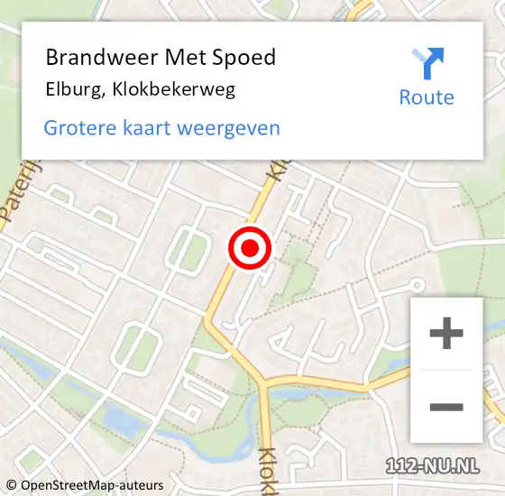 Locatie op kaart van de 112 melding: Brandweer Met Spoed Naar Elburg, Klokbekerweg op 6 juli 2021 03:15