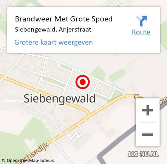 Locatie op kaart van de 112 melding: Brandweer Met Grote Spoed Naar Siebengewald, Anjerstraat op 6 juli 2021 10:29