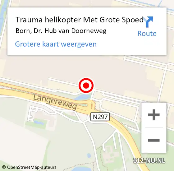Locatie op kaart van de 112 melding: Trauma helikopter Met Grote Spoed Naar Born, Dr. Hub van Doorneweg op 6 juli 2021 12:42
