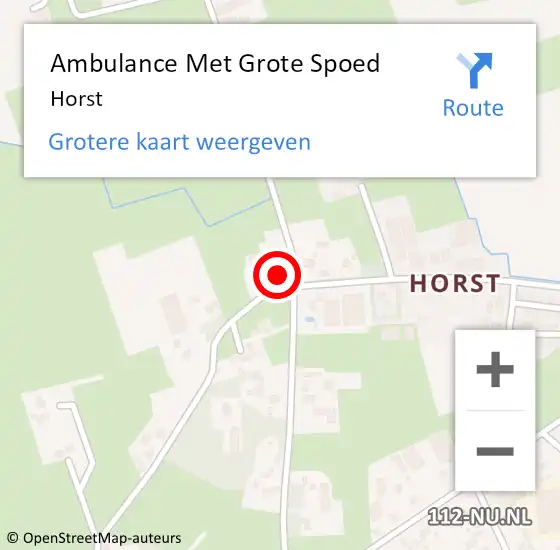 Locatie op kaart van de 112 melding: Ambulance Met Grote Spoed Naar Horst op 6 juli 2021 17:17