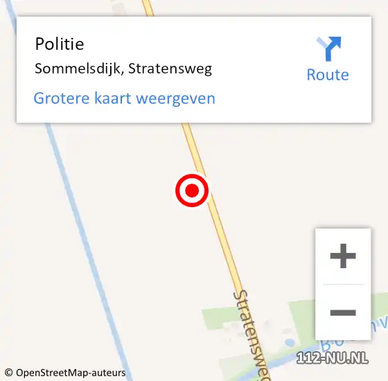Locatie op kaart van de 112 melding: Politie Sommelsdijk, Stratensweg op 6 juli 2021 23:49