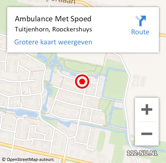 Locatie op kaart van de 112 melding: Ambulance Met Spoed Naar Tuitjenhorn, Roockershuys op 7 juli 2021 01:24