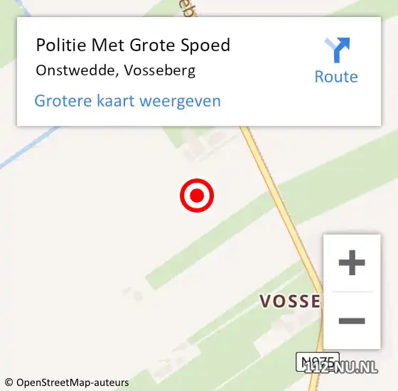Locatie op kaart van de 112 melding: Politie Met Grote Spoed Naar Onstwedde, Vosseberg op 7 juli 2021 11:46