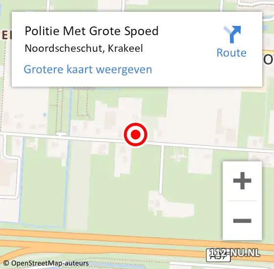 Locatie op kaart van de 112 melding: Politie Met Grote Spoed Naar Noordscheschut, Krakeel op 7 juli 2021 12:07