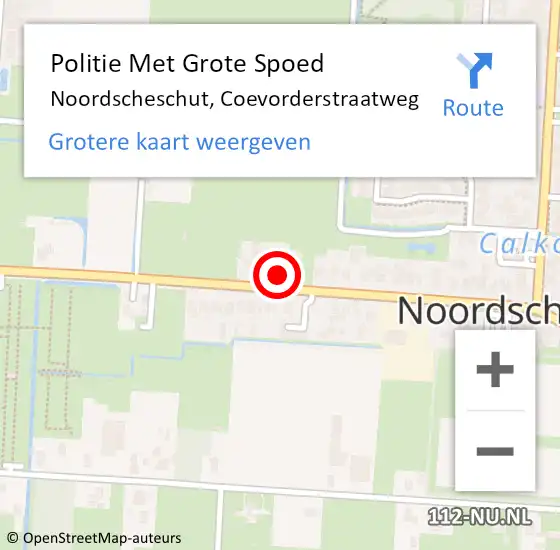Locatie op kaart van de 112 melding: Politie Met Grote Spoed Naar Noordscheschut, Coevorderstraatweg op 7 juli 2021 20:54