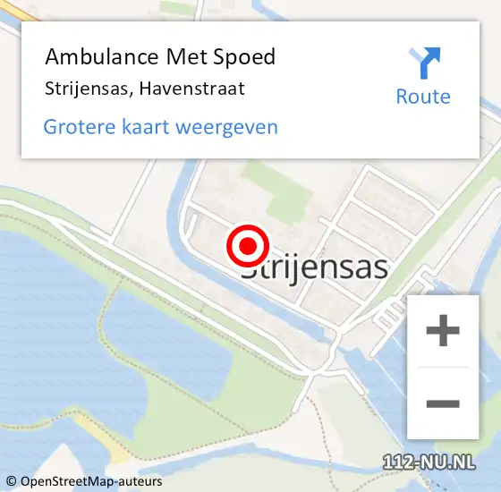 Locatie op kaart van de 112 melding: Ambulance Met Spoed Naar Strijensas, Havenstraat op 8 juli 2021 09:15