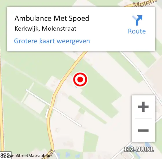 Locatie op kaart van de 112 melding: Ambulance Met Spoed Naar Kerkwijk, Molenstraat op 8 juli 2021 14:23