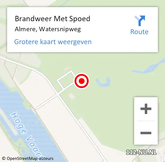 Locatie op kaart van de 112 melding: Brandweer Met Spoed Naar Almere, Watersnipweg op 8 juli 2021 18:30