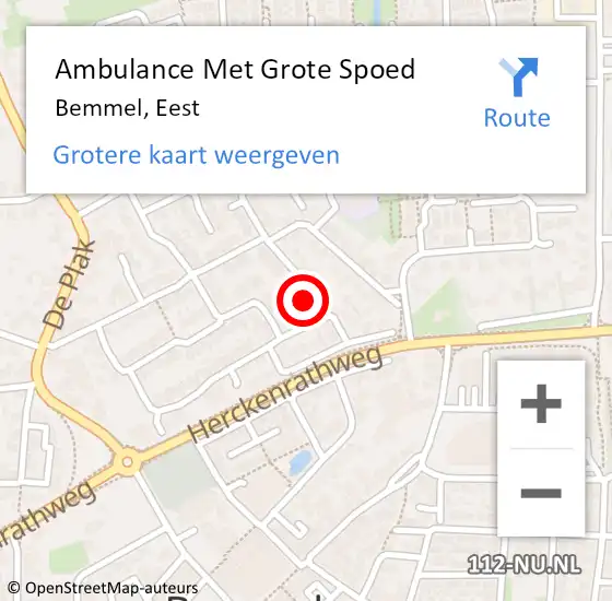 Locatie op kaart van de 112 melding: Ambulance Met Grote Spoed Naar Bemmel, Eest op 8 juli 2021 18:32