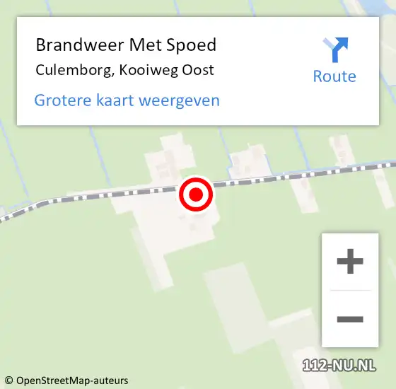 Locatie op kaart van de 112 melding: Brandweer Met Spoed Naar Culemborg, Kooiweg Oost op 8 juli 2021 20:10