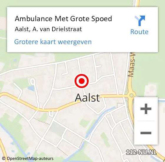 Locatie op kaart van de 112 melding: Ambulance Met Grote Spoed Naar Aalst, A. van Drielstraat op 8 juli 2021 20:58