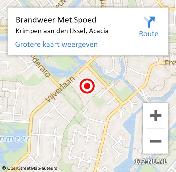 Locatie op kaart van de 112 melding: Brandweer Met Spoed Naar Krimpen aan den IJssel, Acacia op 8 juli 2021 21:49