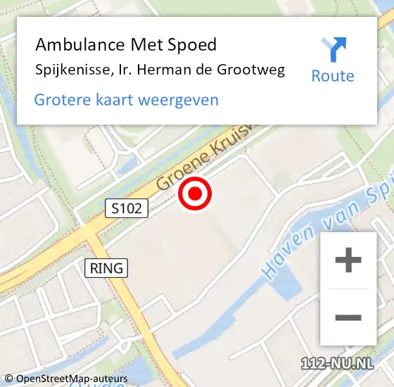 Locatie op kaart van de 112 melding: Ambulance Met Spoed Naar Spijkenisse, Ir. Herman de Grootweg op 9 juli 2021 14:18