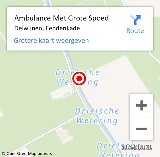 Locatie op kaart van de 112 melding: Ambulance Met Grote Spoed Naar Delwijnen, Eendenkade op 9 juli 2021 23:38